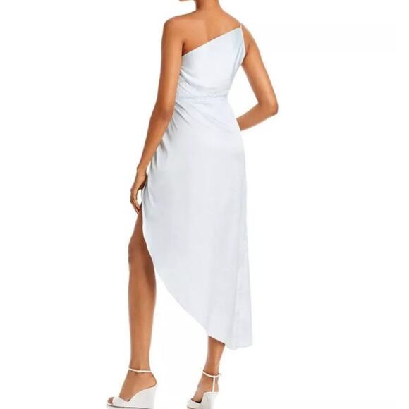 Aqua Light Blue Shoulder Asymmetric Midi Dress Sz XL NWT - Picture 10 of 12